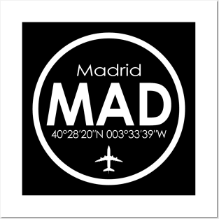 MAD, Madrid Barajas Airport, Spain Posters and Art